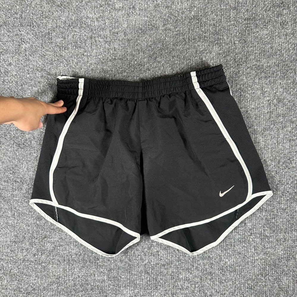 Nike Shorts Womens Size XS Black Dri-Fit Running Athletic White Trim Lightweight